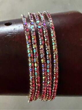 Red AB Rhinestone Tennis Bracelets NEW
